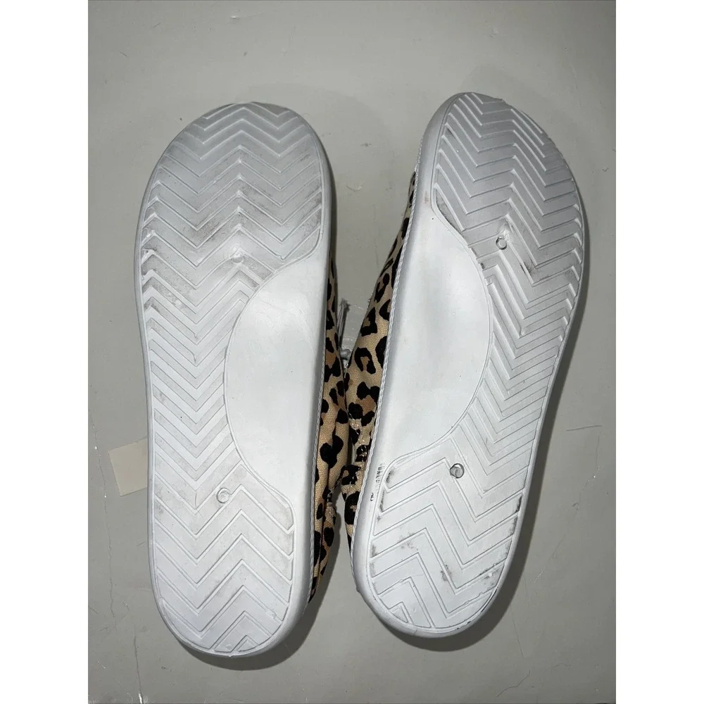 Leopard Women‎ Lace Up Canvas Shoes Low Top Slip On Sneakers Walking Flats Shoes